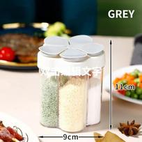 5 in 1 Flip Top Seasoning Shaker Salt Sugar Bottle Container Dispenser Tools for Barbecue Transparent Jar Herb Spice Organizer pilka spalva