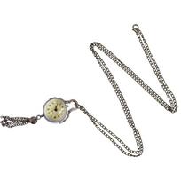 ersonality Pocket Watch Round Glass Ball Retro Roman Scale 40. Pocket Watch gray