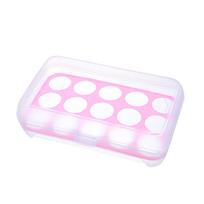 15 skyrių kiaušinių laikymo dėžutė, plastikinis dėklas, maisto konteineris, virtuvės įrankis(Rožinis) Pink