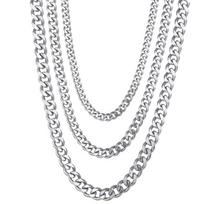 2023 Nerūdijančio plieno Hip-Hop kubietiška grandinėlė: Vyriška šešiakampė titano grandinėlė 3.5mm Steel Color