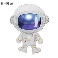 Astronautai, Kosminės raketos, Latekso balionai, Vaikų teminio vakarėlio dekoracijos, Juodi ir mėlyni apvalūs balionai Astronaut Big Balloon