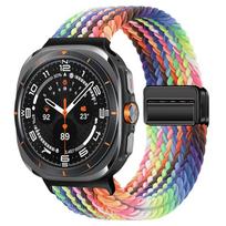 Pintas Kilpos Dirželis Samsung Watch 8/8 Classic 40 44mm Correa Nailoninis Magnetinis Apyrankė Galaxy Watch Ultra 1 2 47mm Apyrankė Galaxy Ultra 47mm&Silver Connector
