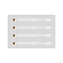 4 vnt. Automobilio durų rankenų lipdukai Padangų galinio vaizdo veidrodėlio lipdukai Automobilio stilius Porsche 911 918 928 944 968 Boxster Cayenne Macan Panamera balta