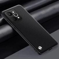 Case for Realme 15 Pro Carbon Fiber PU Leather Cover for Realme 15 15Pro Matte Anti-Shock Plain Cases Bumper Realme 15 Pro matinė juoda spalva