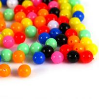100 vnt. 6 mm lengvi apvalūs meškerio karoliukai Meškeriojimo įrankiai(Vaivorykštė,6mm)