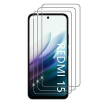 3 vienetų ekrano apsauga Redmi 15C 15 5G/4G, grūdinto stiklo mobiliojo telefono ekrano apsauga, 9 kietumas, HD skaidri, apsauganti nuo įbrėžimų, be burbuliukų apsauginė plėvelė Redmi 15 (4G/5G) balta