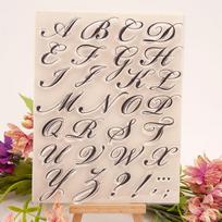 Raidė Abėcėlė Skaidrus Silikoninis Skaidrus Guminis Antspaudas Lapas Prilimpantis Scrapbookingas PASIDARYK PATS 1PC