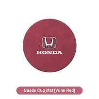 Suede Automobilio Puodelio Laikiklio Kilimėlis Vandens Puodelio Lizdai Neslystantis Pagrindas Honda Civic Accord CRV HRV Fit Jazz City Odyssey Jade Vezel CRX CRZ 1pcs raudona