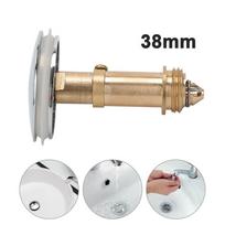 1 vnt. 38 mm praustuvo sifonas su mygtuku Chrome Click Clack kamštis + spyruoklinis varžtas beige