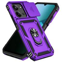 Armor Shockproof Case For Xiaomi Redmi 15C 4G 171.6mm 5G 173.2mm Metal Holder Sliding Window Camera Lens Protection Back Cover Redmi 15C 5G 173mm raudona
