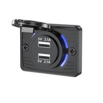 12/24V QC3.0 PD Automobilio Įkroviklio Lizdas Greitas Įkrovimas Dvigubas USB Su Stumdomu Dangteliu Lizdo Panelės Adapteris Sunkvežimiui Kemperiui Priedai CHINA karališka fuksijos spalva