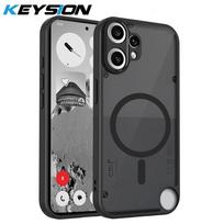 KEYSION Magnetinis telefono dėklas Nothing CMF Phone 2 Pro 1, Silikoninis+PC Matinis Skaidrus Smūgiams Atsparus Dangtelis CMF Phone 1 2 Pro for CMF Phone 2 Pro juoda