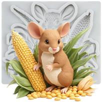 Mouse Silicone Mold Mouse Corn Mouse Cheese Fondant Molds Cake Decorating Tools Theme Cake Dessert Decorated Chocolate Candy Mold pilka spalva