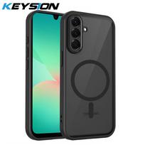 KEYSION Magnetinis telefono dėklas, skirtas Samsung A17 5G, Silikonas+PC, Matinis, Pusiau skaidrus, Skaidrus, Atsparus smūgiams, Galinis dangtelis, skirtas Galaxy A17 4G for Samsung A17 juoda