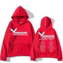 Ariana Grande gobtuvas rudeniui/žiemai Gotika Patogūs megztiniai ilgomis rankovėmis Hip Hop Drabužiai Sudaderas Hooded Punk Hoody XS raudona