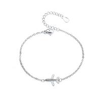 Geras Ryto Popierinis Lėktuvas Deimantinė Apyrankė: Minimalistinis vasaros apyrankė moterims ir studentėms Copper (Platinum-colored) white