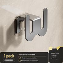 Punch-Free Bathroom Slipper Rack: Wall-Mounted Shoe Organizer & Storage for Toilet Door - Hanging & Draining Design.