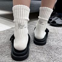 Storos kojinės, retro raštuotos vidurio blauzdos kojinės vyrams ir moterims rudeniui ir žiemai, vienspalvės sportinės kojinės su kilpiniais padukais 1 pair abrikosas