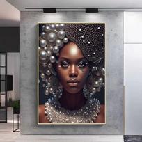 Afrikos moters abstraktaus meno drobės paveikslai Afrikanės merginos Afrikos meno plakatai ir spaudai Sienų meno paveikslai svetainės dekorui 20x30cm