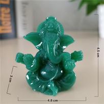 Lord Ganesha Buddha Statue Elephant God Sculptures Ganesh Figurines Man-made Jade Stone Home Garden Buddha Decoration Statues žalia