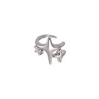 Women's Elegant Inlaid Diamond Star Ear Cuff - Trendy, Chic Four-Pointed Zirconia Design Copper (Platinum Color)