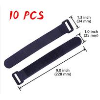 10 dalių atvirkštinės sagties sagties Velcro dirželis, dviračio tachografo dirželis, vielinis dirželis 2.5*20CM juoda
