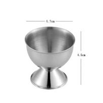 Stainless Steel Egg Cups Holder Soft Stand for Boiled Tabletop Kitchen Tool Set Round Silver Eggs as the picture