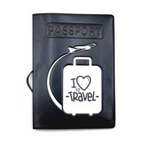 Fashionable Airplane Passport Holder and Travel Document Case juoda