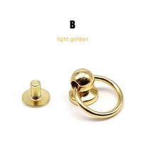 10pcs/pack with O Ring Ball Nail Screwback Screw Back Rivet Stud  Leather Bag Belt Strap Phone Case gold-B