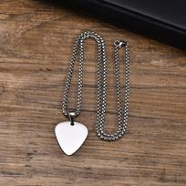 Silver Black Guitar Pick Necklace Guitar Pick Music-lovers Jewelry New Pendant Collar sidabras