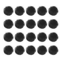 20 Pcs Faux Fur Pom Poms for Hats Fluffy Soft Fur Poms Balls with Elastic Loop for Keychain Knitting Hats DIY Scarves Gloves juoda
