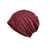 Spring Summer Dual-use UV Protection Baggy Beanie Hat Cap Neck Gaiter Bandana vyno raudonos spalvos