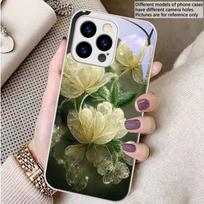 Pink Crystal Flower For iPhone 16 E 15 14 13 Plus 12 mini 11 Pro Max XR Xs Max X 7 8 P lus 6 6S 22 Tempered Glass Phone Case iPhone 13 mini