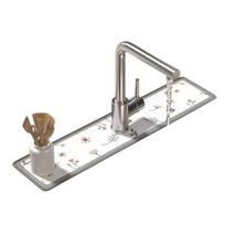 Kitchen Sink Drain Mat Super Absorbent Faucet Splash-Proof Table Mat Waterproof Foldable Bathroom Countertop Mat Small