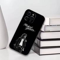 Dainininkas M-Michael Jackson Telefono dėklas iPhone17,16,15,14,13,12,11 Plus,Pro Kitiems Minkštas Juodas Dangtelis iPhone16promax black