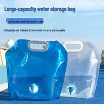 Foldable Portable Water Bag for Outdoor Hiking and Camping - Thickened, Large Capacity with Handheld Straw. 5L Transparent