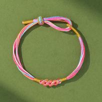 Five-Color Peach Blossom Knot Bracelet - Handmade Dragon Boat Festival Children's Jewelry