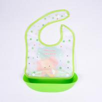 Waterproof Cartoon EVA Bib for Toddlers - Detachable, Wash-Free, and Faux Silicone Drool Protection