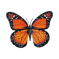 3D Realistiškas Monarchas ir Imperatorius drugelių Helovino dekoracija 1 pc 4CM, with double-sided tape black