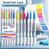 ** New Erasable Fluorescent Pen: Instant Disappearing Double-Ended Highlighter Marker **