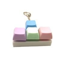 Creative Decompression Keyboard With Macaron-Shaped Keycaps Decompression Keychains And Small Toy Pendants