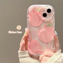 Pink peach for iPhone17promax mobile phone case Apple 16 cream wave 14/13 soft case 15 apple 7/8/se