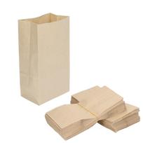 100 vnt. Kraft popierinis maišelis Maistinis, riebalams atsparus, plyšimui atsparus, vienkartinis, rudas Kraft popieriaus prekių maišelis beige