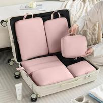 6Pcs Travel Storage Bag Large Capacity Luggage Clothes Sorting Organizer Set Suitcase Pouch Case Shoes Packing Cube Bag Premium Quality gray