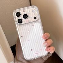 ins striped colored stars for Apple 17Pro mobile phone case iPhone16/15/14 side love 13 soft IPhone17ProMax