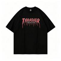 2020 Summer Thrasher Skateboard Magazine Letter Print T-Shirt Men Women Oversized Cotton Short Sleeve Casual Streetwear Tee Top M