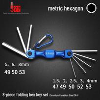 Sulankstomas šešiakampis raktų rinkinys: Metrinis, colių, Torx Allen raktų atsuktuvai 8-Piece Metric Aluminum Alloy