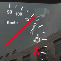 Saugus įspėjimas apie greičio viršijimą Juokingas spidometro skydelis, vinilinis automobilio lipdukas, buferio lipdukas