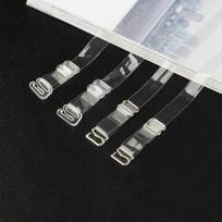 1 pora moteriškų elastinių permatomų silikoninių liemenėlių dirželių, reguliuojamų intymių aksesuarų Transparent Buckle
