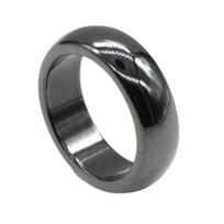 Paprastas plokščias magnetinis hematito pločio pirštų unisex žiedas 17 mm